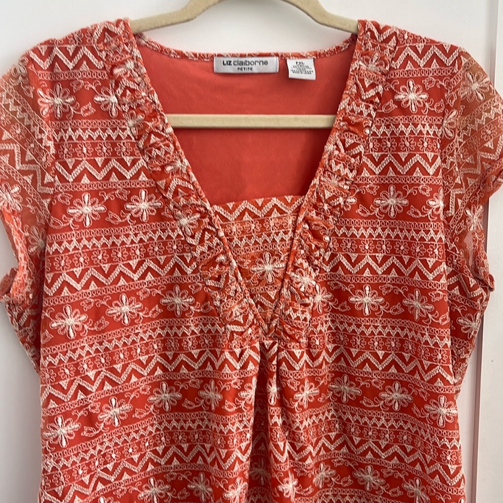 Liz Claiborne Embroidered Blouse PXL